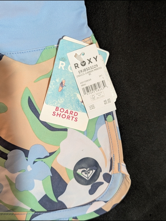ROXY Blue Floral Board Shorts Women's Size S NWT - Picture 7 of 10